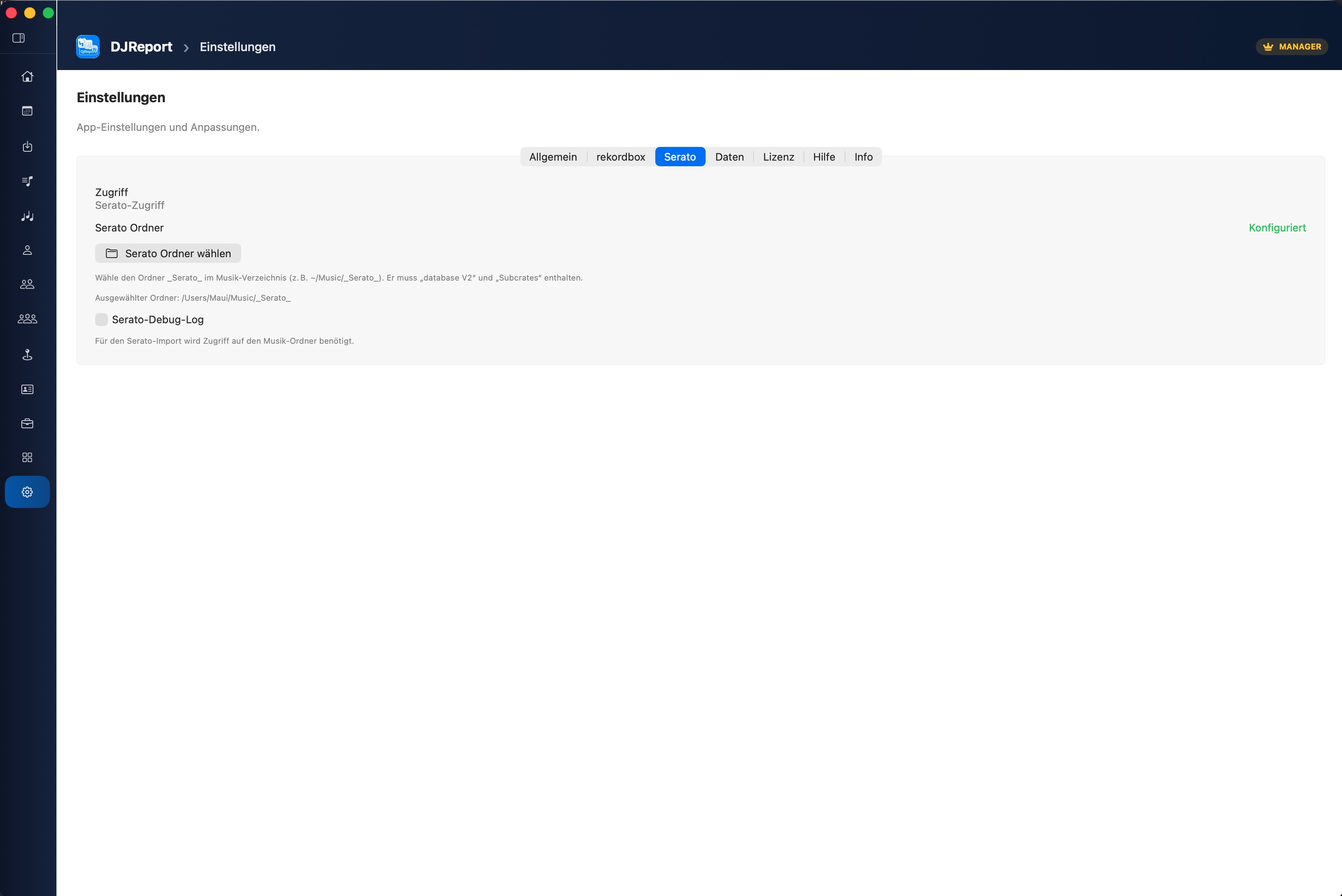 Serato Einstellungen